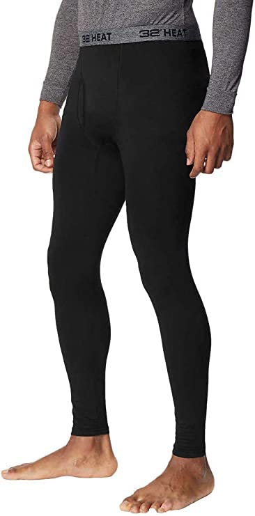 32 Degrees Men's 2-Pack Performance Lightweight Thermal Baselayer Legging Pant, Black/Black, X-Large