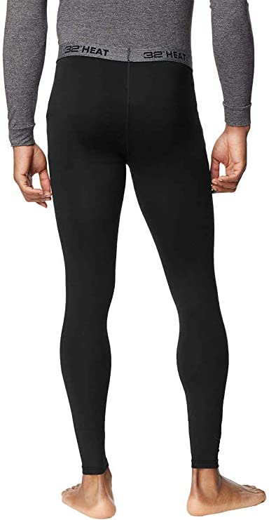 32 Degrees Men's 2-Pack Performance Lightweight Thermal Baselayer Legging Pant, Black/Black, X-Large