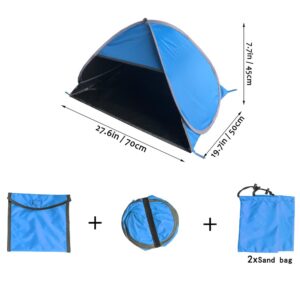 RXQNN Small Beach Tent Mini Beach Sun Shelter Pop Up Head Tent Included Two Sand Bags,Instant Sun Shade Canopy for Puppy Small Pets