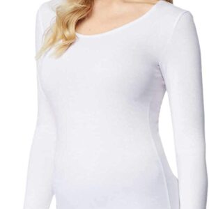 32 Degrees Women's 2 Pack Ultra Light Thermal Baselayer Scoop Top, White/Cloud Cover, Small