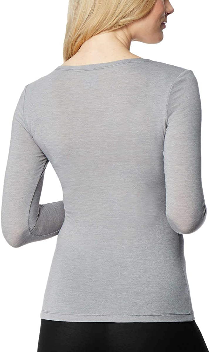 32 Degrees Women's 2 Pack Ultra Light Thermal Baselayer Scoop Top, White/Cloud Cover, Small