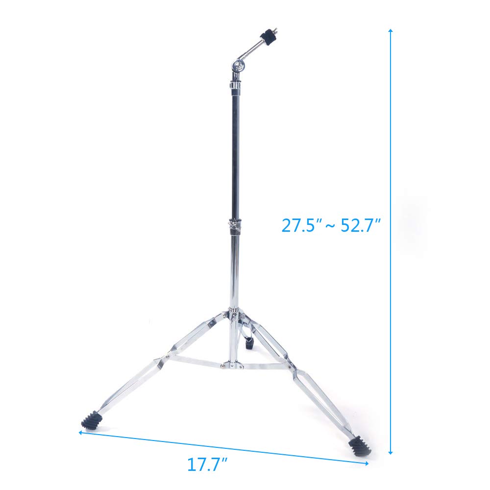 Ktaxon Cymbal Stand with Adjustable Height 27.5"-52.7", Premium Stainless Steel Frame, Double Braced Legs, Rubber Feet