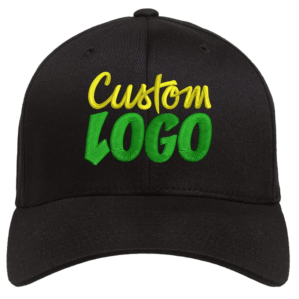 Embroidered Custom Logo Baseball Cap Design Your Own Dad Hat Personalized Adjustable Men Women Black