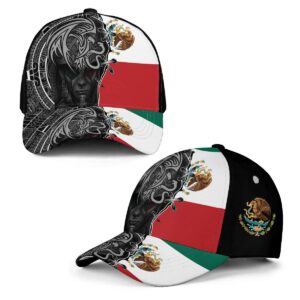 Hieprints Mexico Hat, Mexican Hats for Men Women, Mexico Eagle Flag Baseball Caps Snapback, Gorras De Mexico para Hombres (Mexico Aztec)