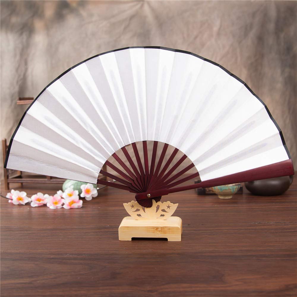 Unisex Silk Lace Wedding Party Fan Hand Held Chinese Dancing Floral Fan Folding Accessory Backless Push up Bras Black