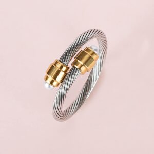 KELUBATU Adjustable Rings for Women Stainless Steel Cable Rings Mens and Womens Stackable Fashion Rings for Holiday Gifts Comes in a Jewelry Gift Box.