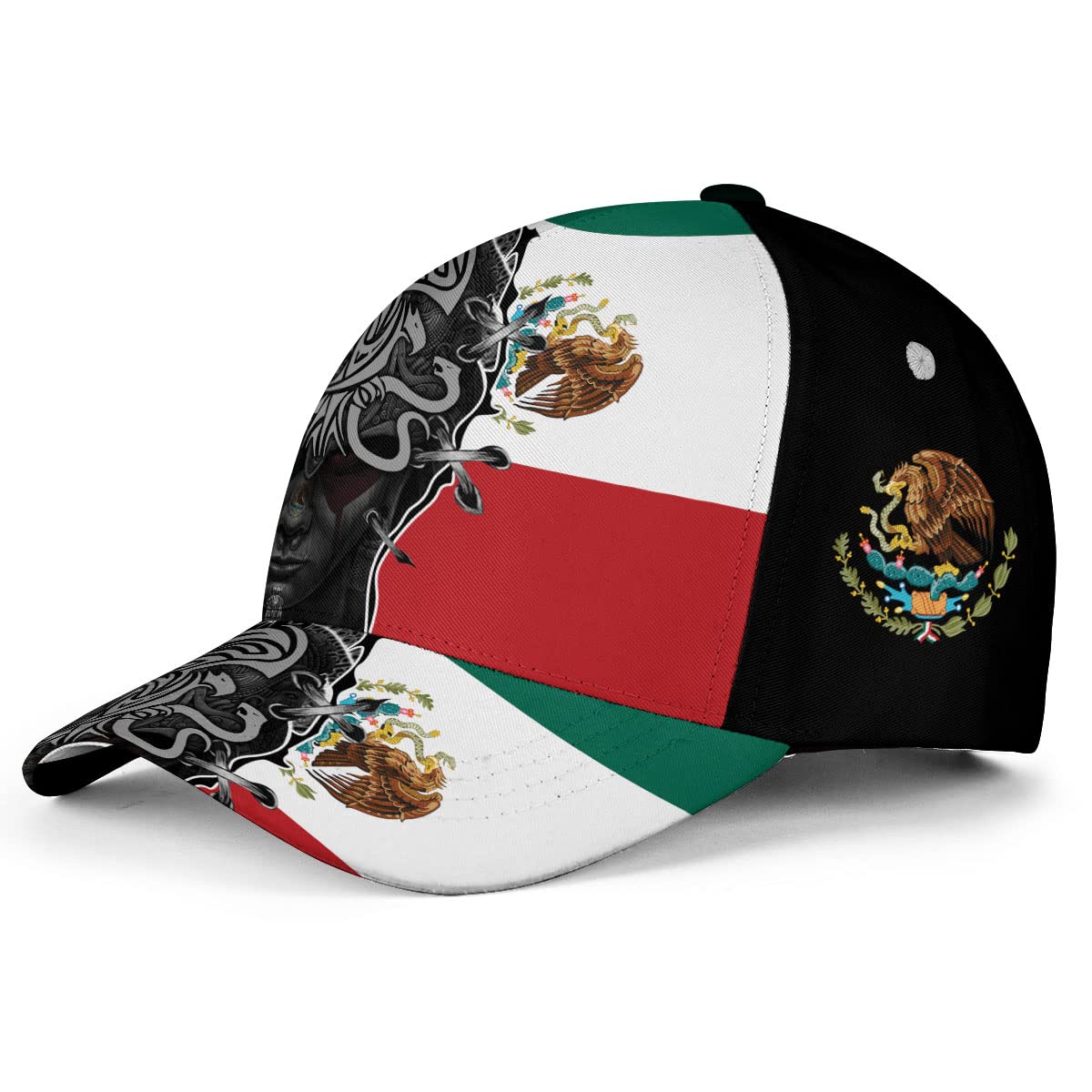 Hieprints Mexico Hat, Mexican Hats for Men Women, Mexico Eagle Flag Baseball Caps Snapback, Gorras De Mexico para Hombres (Mexico Aztec)