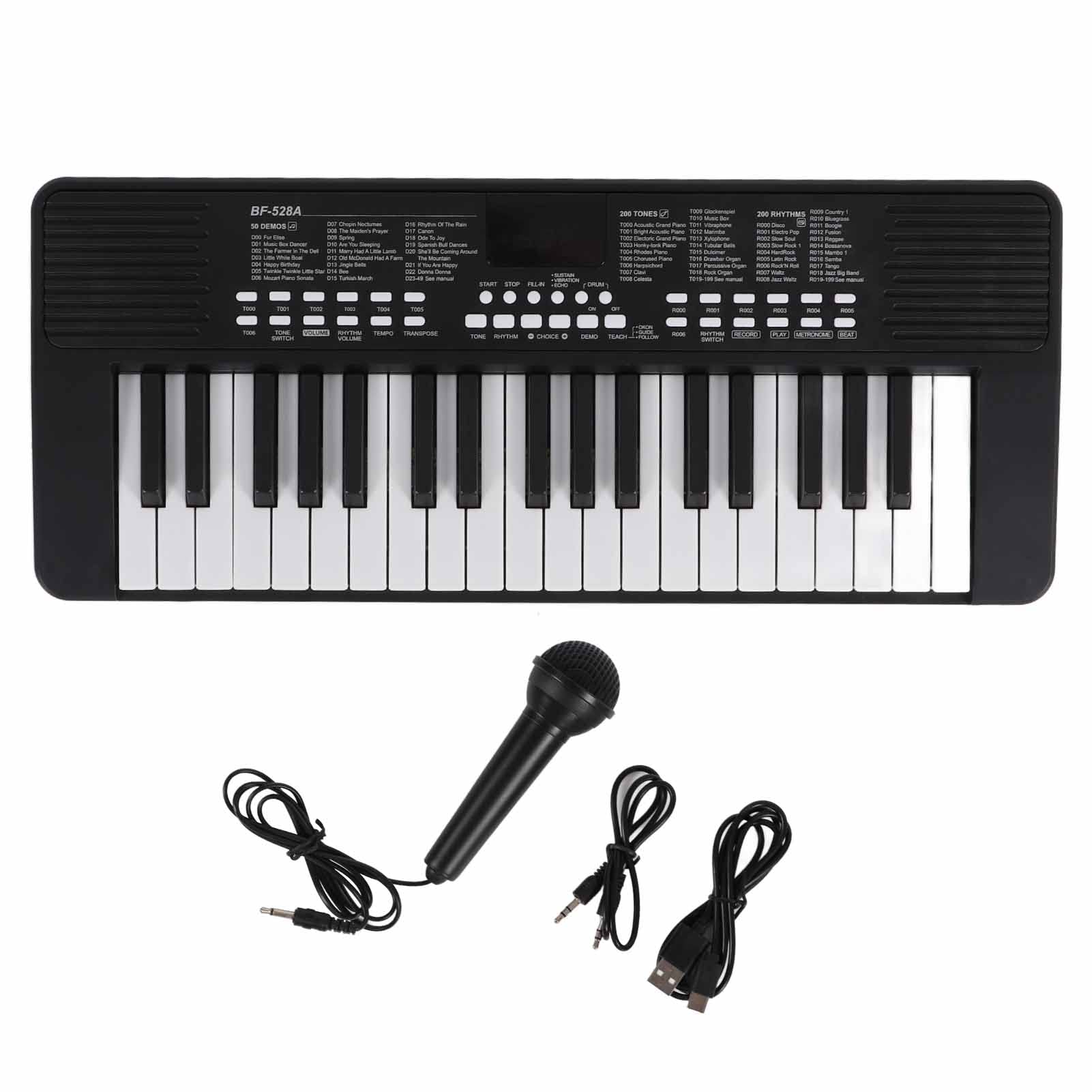 37 Key Piano Keyboard,Electronic Rechargeable Piano with Headphone Jack,Musical Instruments