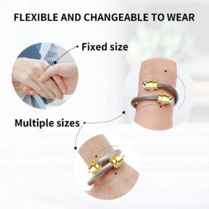 KELUBATU Adjustable Rings for Women Stainless Steel Cable Rings Mens and Womens Stackable Fashion Rings for Holiday Gifts Comes in a Jewelry Gift Box.