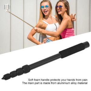 Portable Mic Boom Pole Arm, Stretchable Handheld Microphone Holder Pole, Soft Foam Handle Mic Extension Arm with Universal 1/4" Interface, 3kg Load (5 Knots)