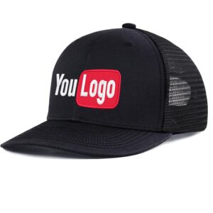 Embroidery Custom Logo Trucker Hats for Men Adjustable Snapback Mesh Cap Outdoors Baseball Cap Black