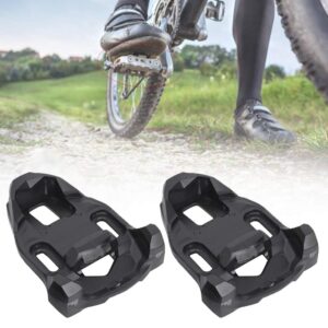 ZPSHYD 1 Pair Bike Cleat Set, Plastic Black Road Bike Cycling Pedal Cleat Lock Anti-Skid Road Bike Cleat for Riding