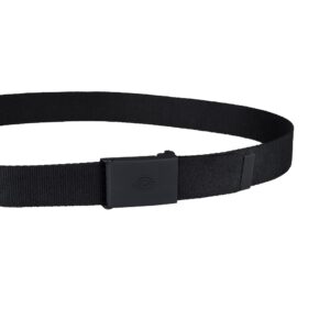 Dickies Women's Tonal Plaque Buckle Fabric Belt, Black, Small