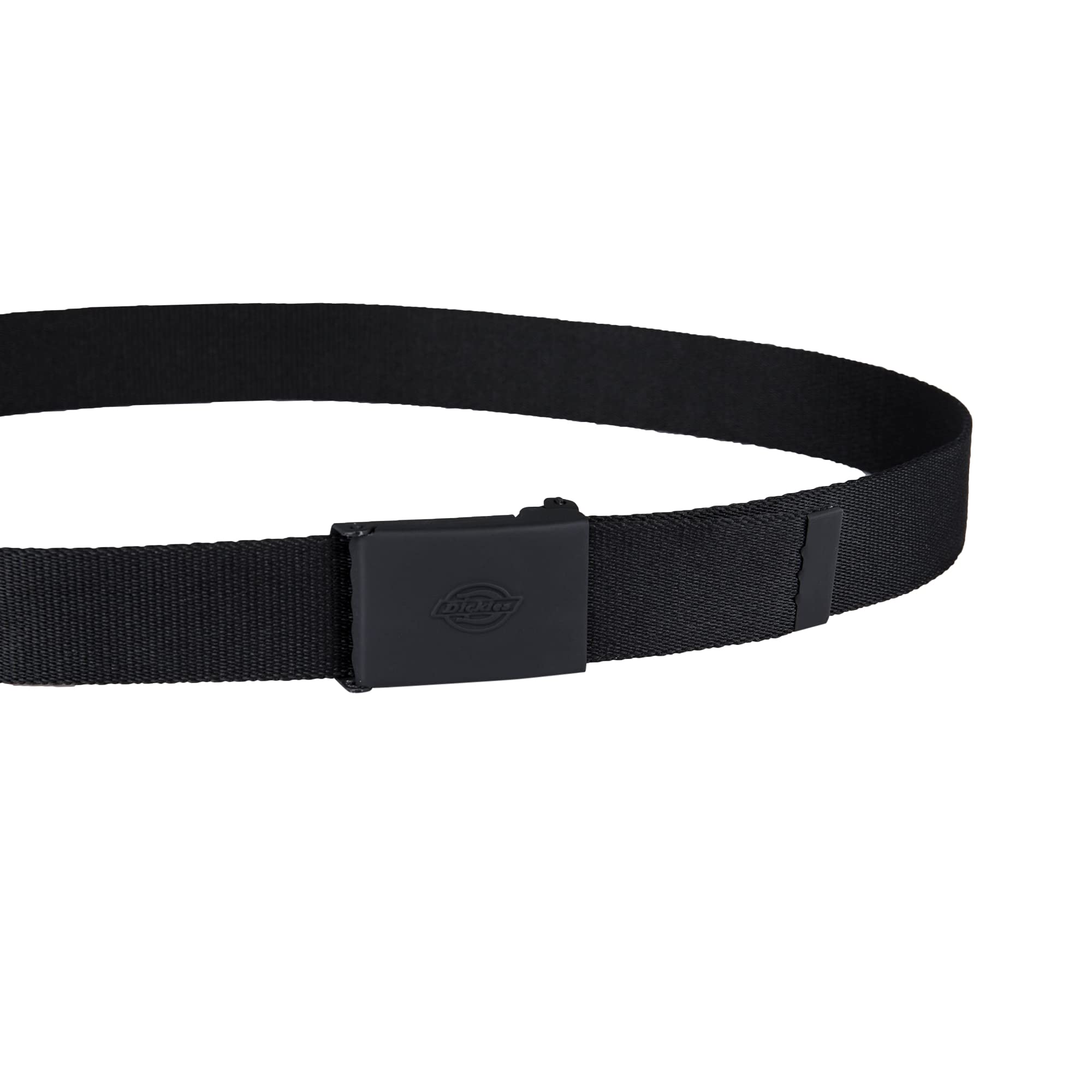 Dickies Women's Tonal Plaque Buckle Fabric Belt, Black, Large