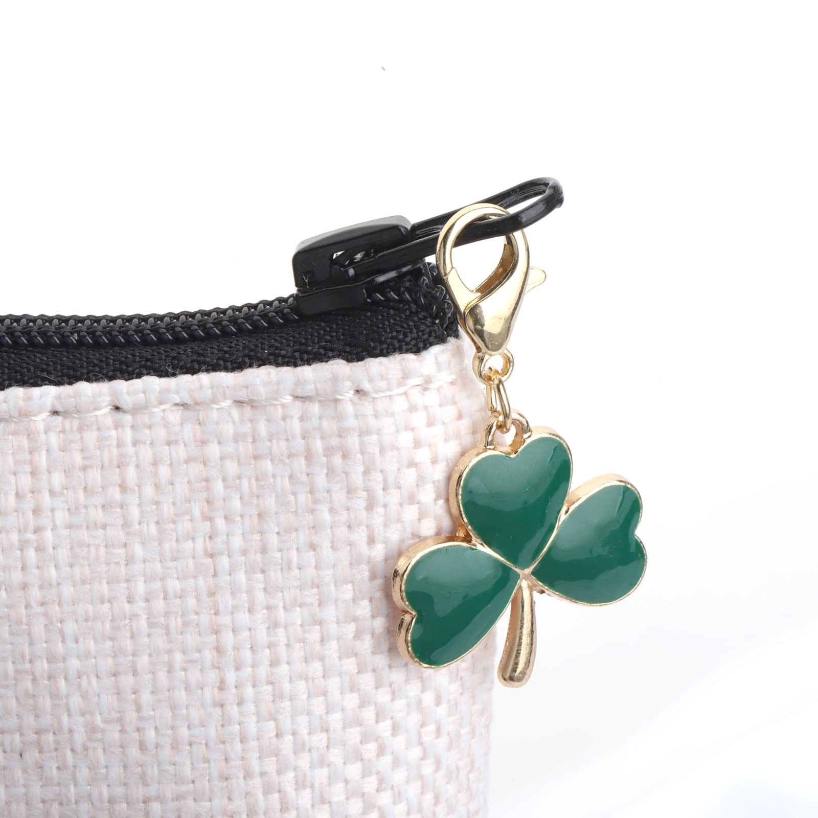 Gzrlyf Green Shamrock Charm with Lobster Clasp 3 Leaf Clover Charm with Irish Blessing Card St Patrick’s Day Gift Lucky Jewelry Charms (3 Leaf Clover Charm)