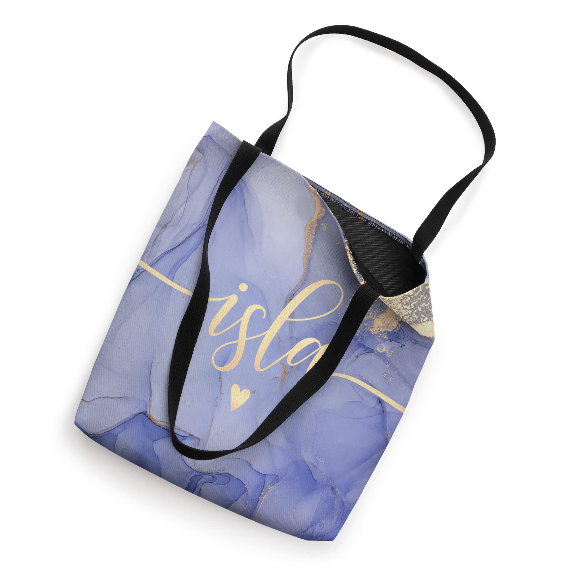 Isla Letter I Initial Cute Purple Personalized Tote Bag