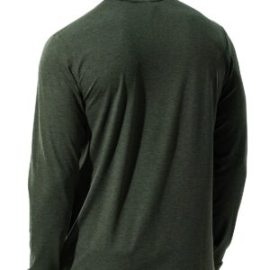 MIER X-Sofort Men's Long Sleeve T-Shirts for Workout, Running, Athletic Buttery Soft Crew Neck Lightweight Dry Fit, Dark Green Heather, XL