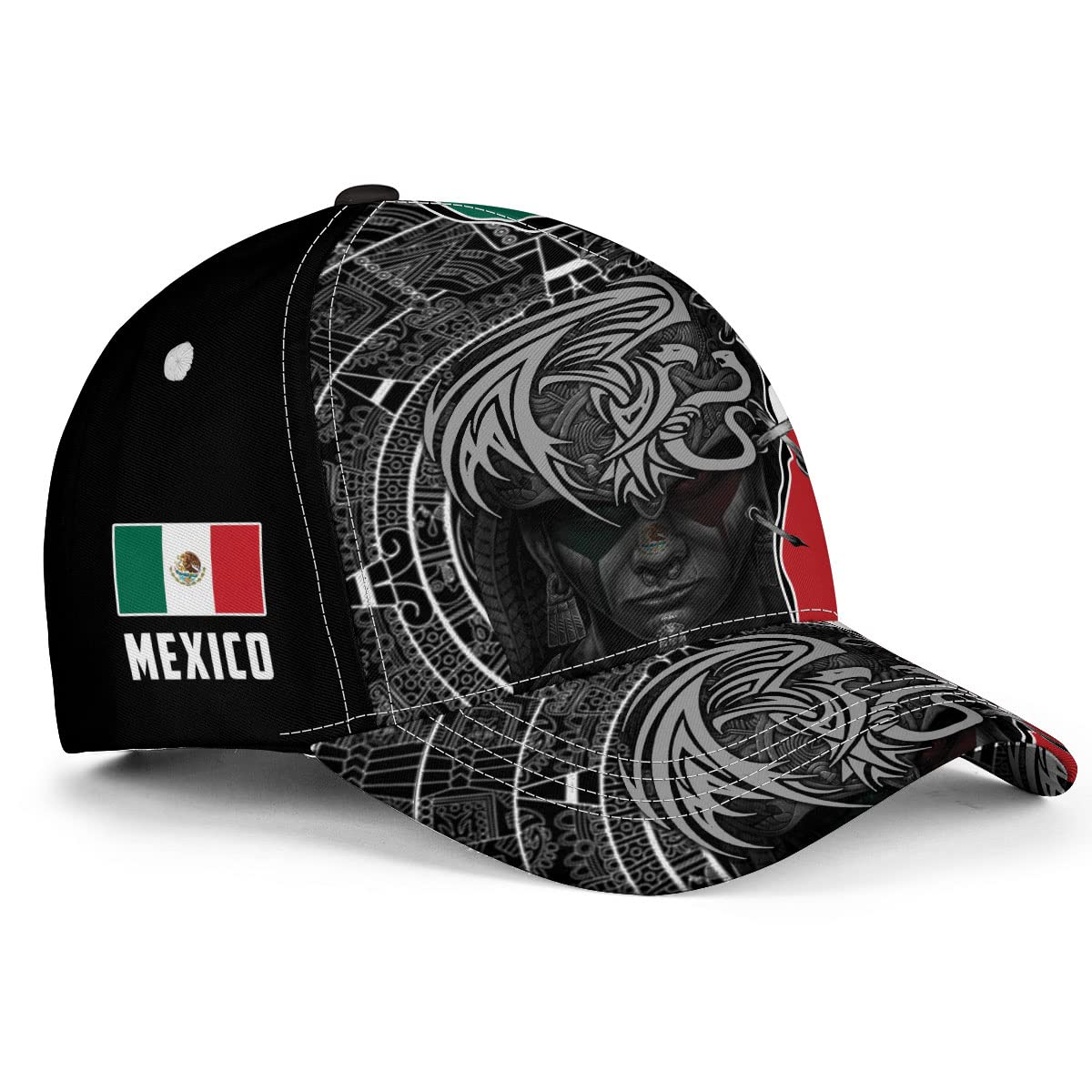 Hieprints Mexico Hat, Mexican Hats for Men Women, Mexico Eagle Flag Baseball Caps Snapback, Gorras De Mexico para Hombres (Mexico Aztec)