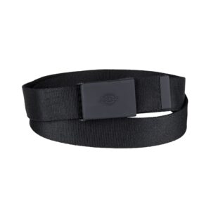 Dickies Women's Tonal Plaque Buckle Fabric Belt, Black, Small