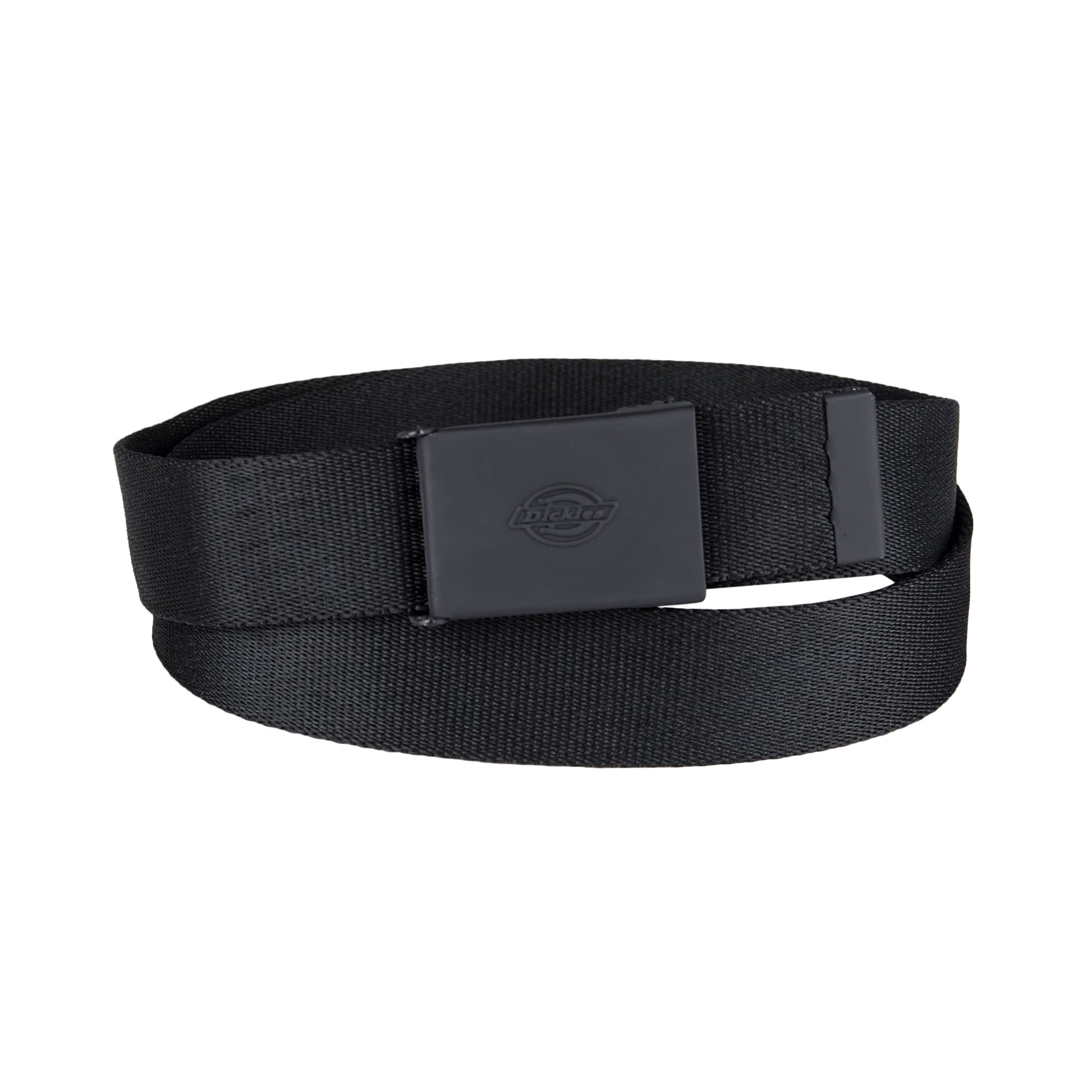 Dickies Women's Tonal Plaque Buckle Fabric Belt, Black, Large