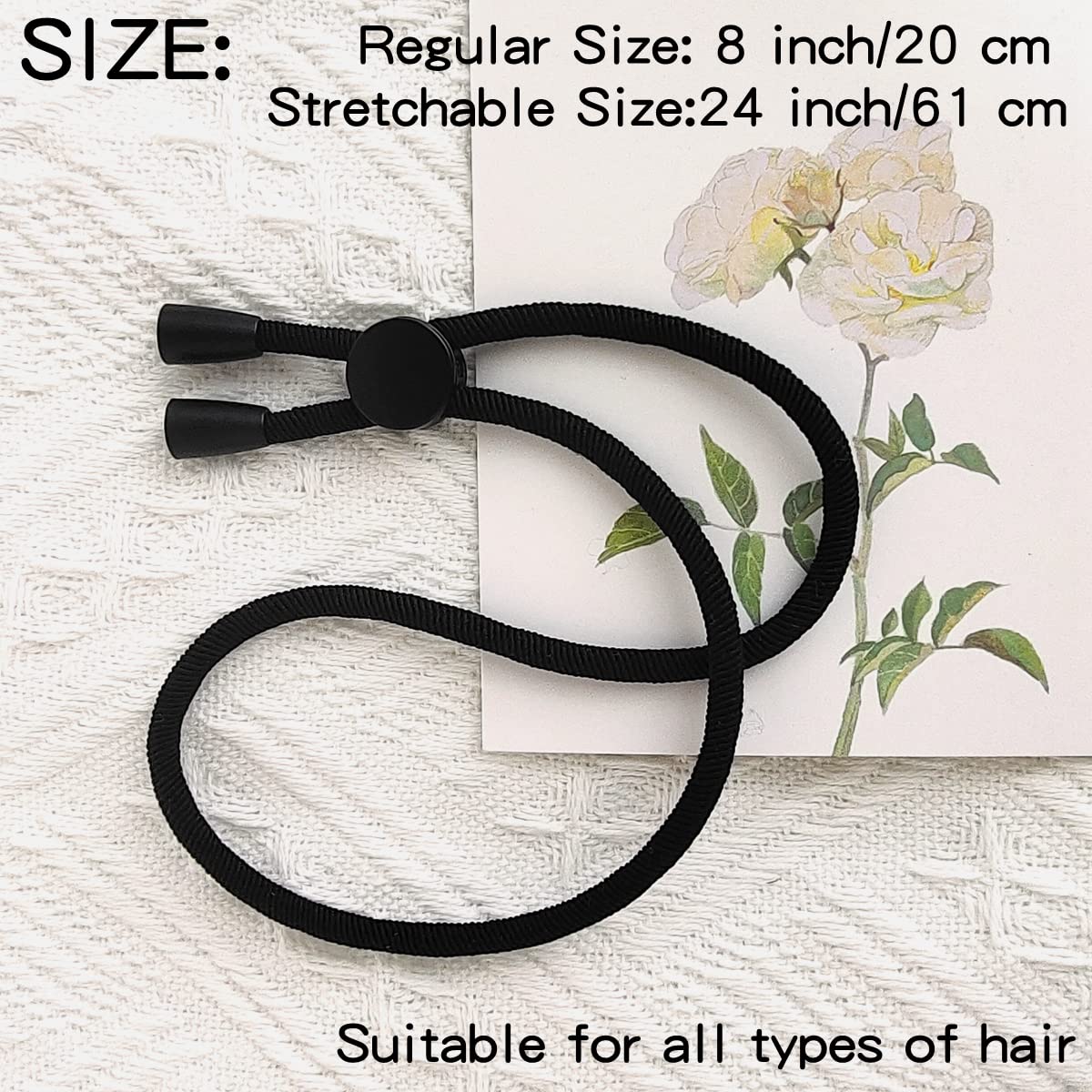 FEEZENT 6PCS Adjustable Headband Hair Tie for Thick Heavy Natural Kinky & Curly Hair, C-1 Count (Pack of 6)