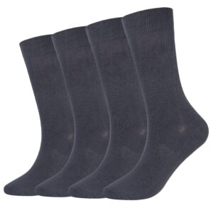 BampooPanPa Men's Max Cushioned Crew Socks, 4 Pair Comfortable Crew Men Socks, Seamless Stretchy Casual Sports Socks, Grey(4 Pairs),9-11