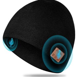 Dolxico Bluetooth Beanie for Men Beanies Hats Unique Mens Gifts Ideas Stocking Stuffers Adults Christmas Birthday Music Bluetooth Hat Personalized Gifts for Men Women Teens Black