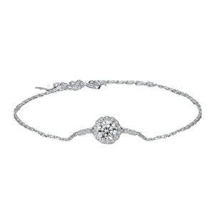 pickyegg.com gra certificate 1ct moissanite diamond women's sterling silver bracelet msl001