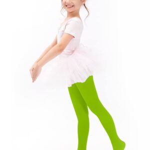 PUPIU Toddler Tights Ballet Tights for Girls Pantyhose School Uniform Dance Tights Light Green S