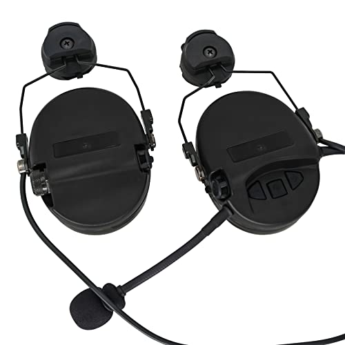 TSVISIONCORE Tactical Headset,ARC rail track adapter version,Noise Canceling Headphones for airsoft,shooting (Black)