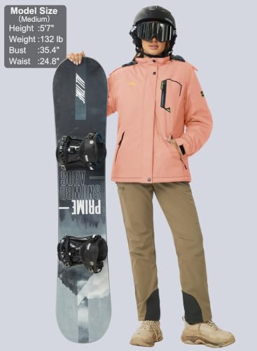 MAGCOMSEN Winter Jackets for Women Skiing Jacket Waterproof Insulated Ski Jackets Thermal Snow Jackets Mountain Snowboarding,S