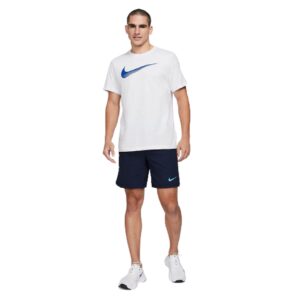 Nike Dri-FIT Men’s Swoosh Training T-Shirt (Medium) White/Blue