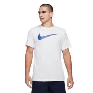 nike dri-fit men’s swoosh training t-shirt (large, white)