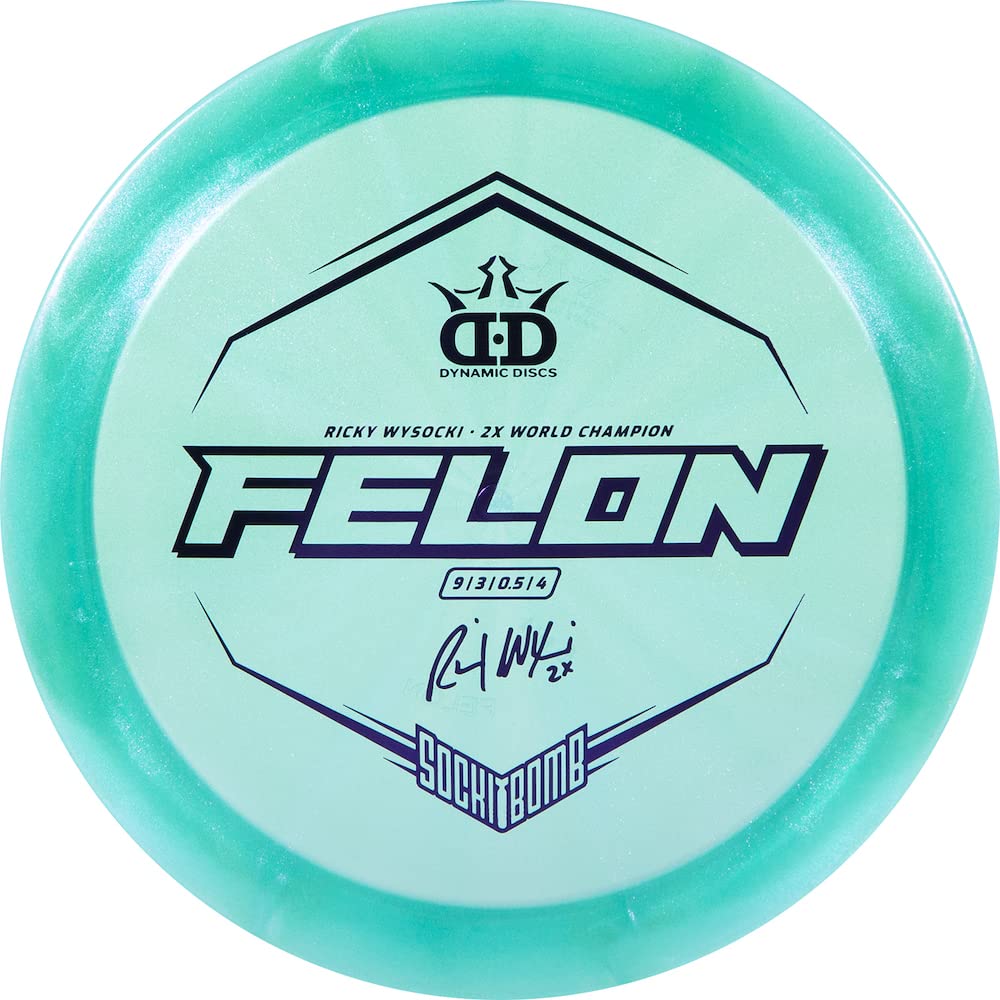 Dynamic Discs Limited Edition Ricky Wysocki Sockibomb Glimmer Lucid Ice Felon Fairway Driver Golf Disc [Colors Will Vary] - 173-176g