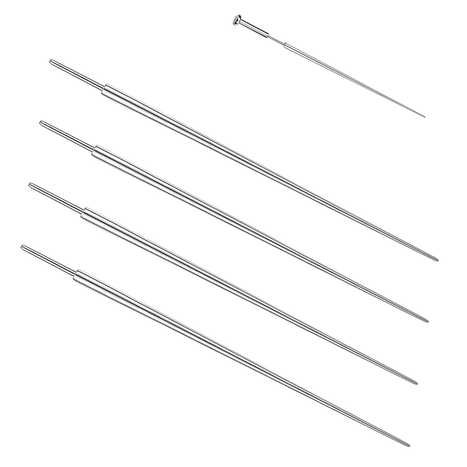 ZS 18/16/14G G23 Titanium Insertion Pin Taper for Nose Ear Navel Lip Threadless Piercings Jewelry Kit, 4Pcs Push in Body Piercing Stretching Kit Assistant Tool (18G)