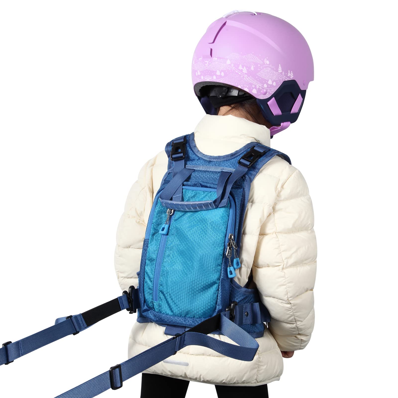 skiguard Ski Harness Trainer for Kids: Helping Toddler Learn to Ski with Support, Kids Ski Harness with Back Gripper Handle and Long Ski Leash, Child Ski Harness with Backpack for Age 2¡§C8