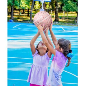 Kuangmi Macaron Kids Basketball Size 5 for Junior Children Boys Girls Indoor & Outdoor,Pink