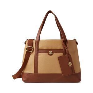 Tommy Hilfiger Gretta II Convertible Satchel with Hangoff Saffiano PVC Tannin One Size