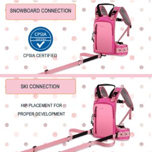 LUCKY CLOVER Ski Harness for Kids: Learn to Ski Safely and Teach Your Child The Fundamentals of Skiing and Snowboarding, Skiing Training Equipment with Backpack and Shock Absorbing Leashes