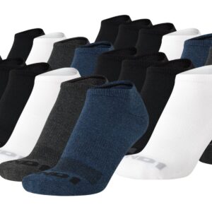 AND1 Men's Socks - Athletic Cushion Low Cut Socks (24 Pack), Size 6-12.5, Navy Assorted