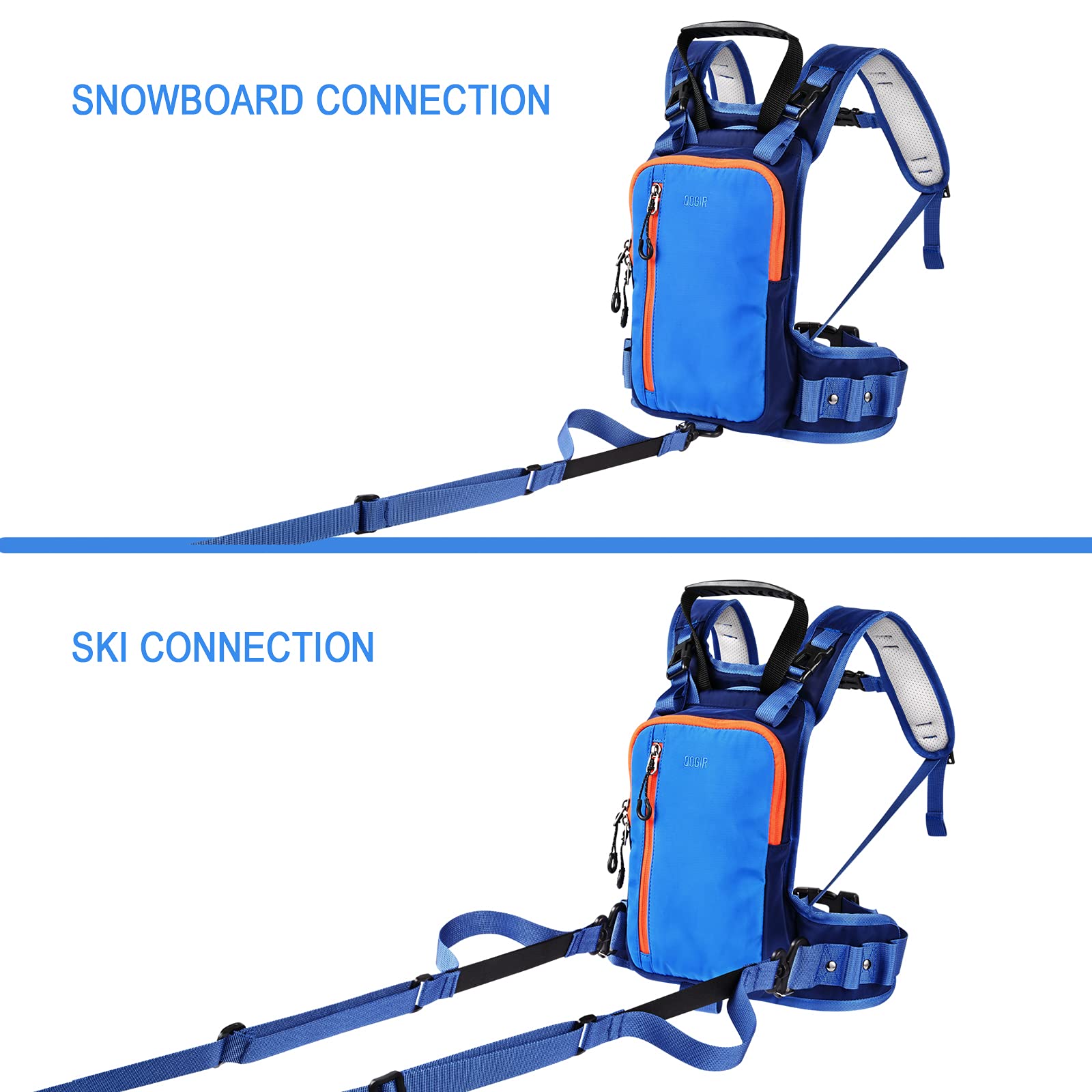 LUCKY CLOVER Ski Harness for Kids: Learn to Ski Safely and Teach Your Child The Fundamentals of Skiing and Snowboarding, Skiing Training Equipment with Backpack and Shock Absorbing Leashes