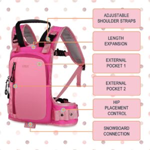 LUCKY CLOVER Ski Harness for Kids: Learn to Ski Safely and Teach Your Child The Fundamentals of Skiing and Snowboarding, Skiing Training Equipment with Backpack and Shock Absorbing Leashes