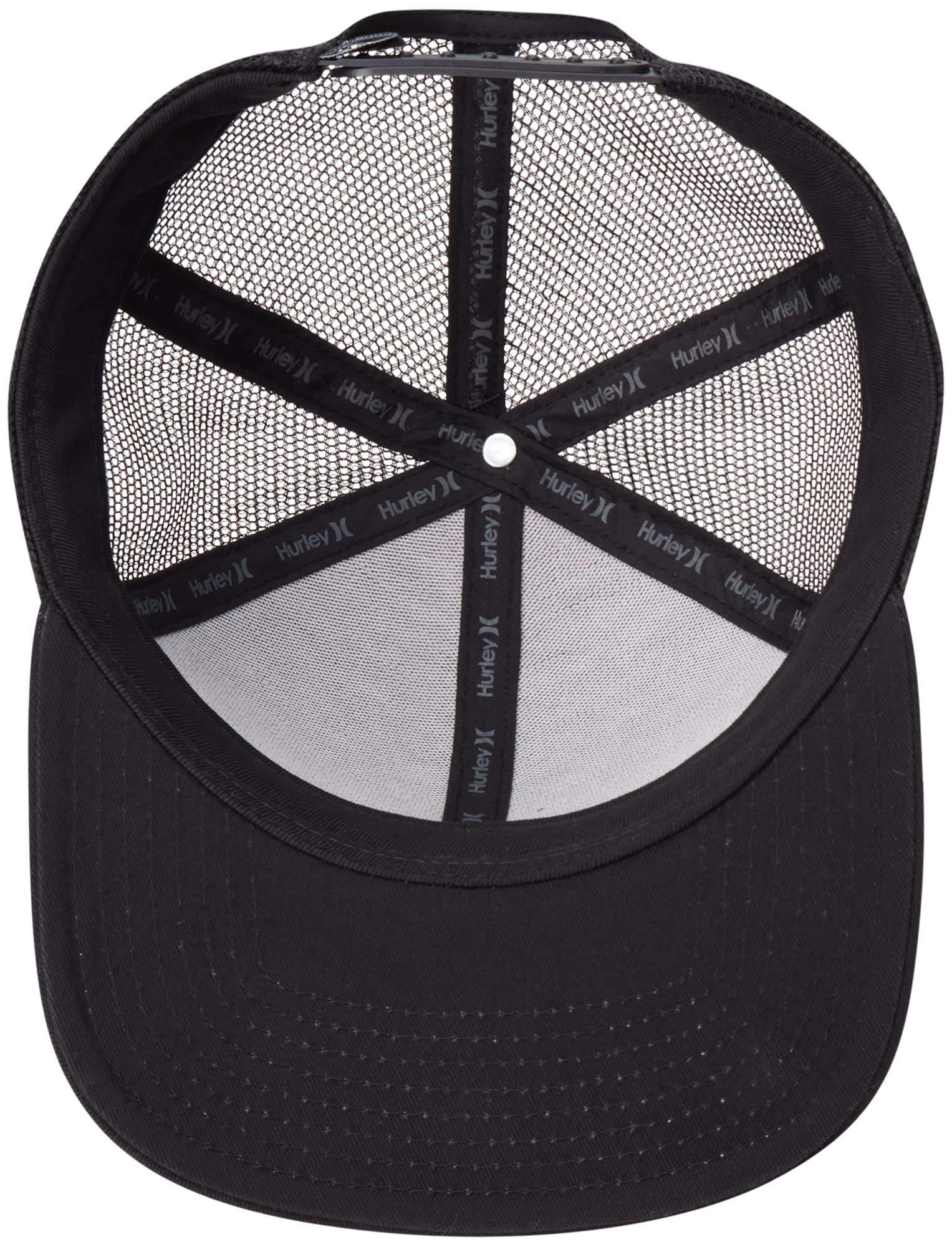 Hurley Men's Caps - Flat Brim Snap Back Baseball Cap Supply Trucker Hats for Men, Size One Size, Black