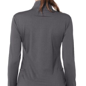 Women Quarter Zip Athletic Pullover Lightweight Long Sleeve Golf Polo Shirts Half Zip Workout Top Grey M