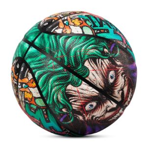 Kuangmi Joker Series Basketball, Men's Official Size 7 29.5" Streetball,Made for Indoor and Outdoor Basketball Games,Green