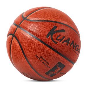 Kuangmi Authentic Series Basketball,Made for Indoor & Outdoor Game Ball,Composite Leather,Men's Official Size 7 29.5", Brown