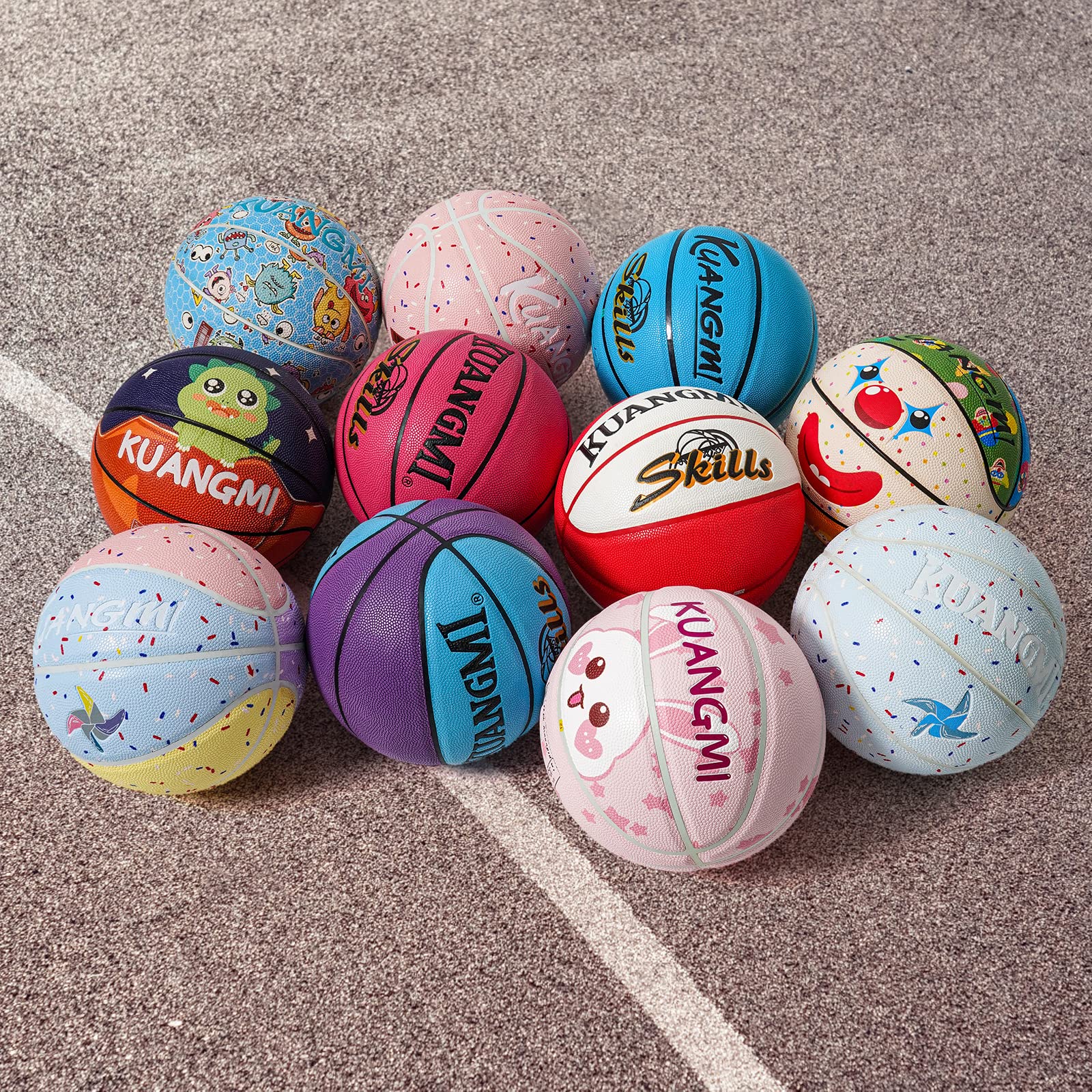 Kuangmi Macaron Kids Basketball Size 5 for Junior Children Boys Girls Indoor & Outdoor,Pink