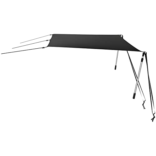 VEVOR T-Top Sun Shade Kit 6' x 5', UV-Proof 600D Polyester T-top Extension Kit with Rustproof Steel Telescopic Poles, Waterproof T-Top Shade Kit, Easy to Assemble for T-Tops ＆ Bimini Top