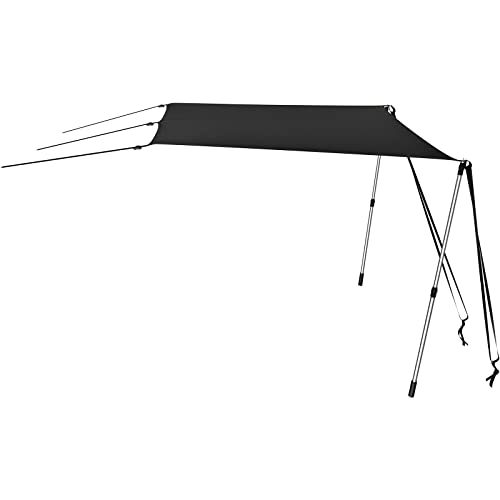 VEVOR T-Top Sun Shade Kit 6' x 5', UV-Proof 600D Polyester T-top Extension Kit with Rustproof Steel Telescopic Poles, Waterproof T-Top Shade Kit, Easy to Assemble for T-Tops ＆ Bimini Top