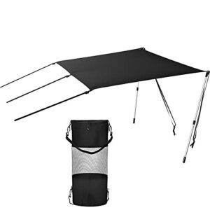 vevor t-top sun shade kit 6' x 5', uv-proof 600d polyester t-top extension kit with rustproof steel telescopic poles, waterproof t-top shade kit, easy to assemble for t-tops ＆ bimini top